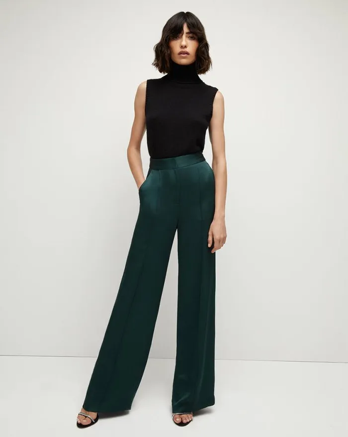 Pants Shop Veronica Beard Edia Satin Pant Pine