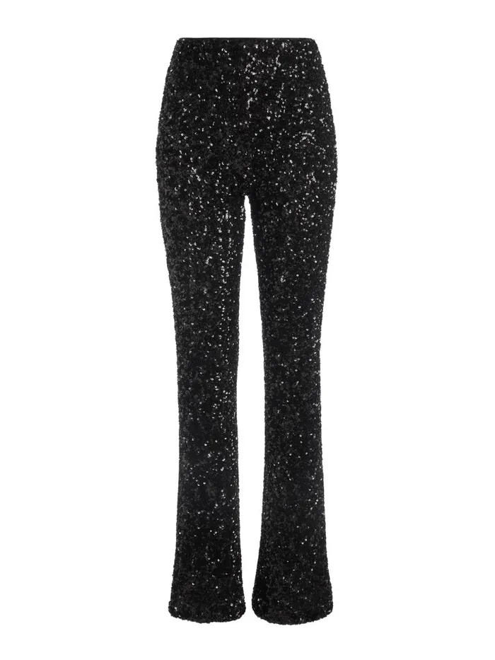 Pants Women Alice Olivia RMP SEQUIN BACKZIP BOOTCUT PANT Black