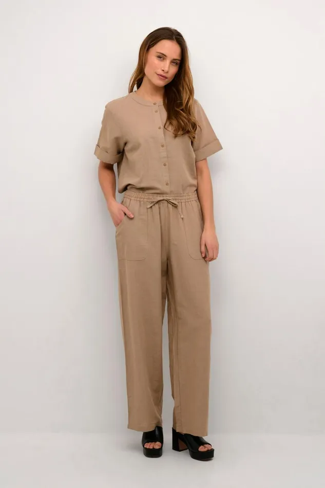 Pants Women CULTURE CUazemina Linen Trousers Dune