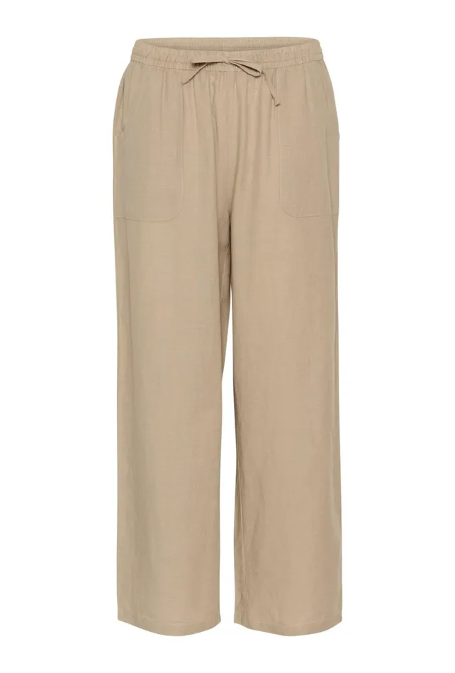 Pants Women CULTURE CUazemina Linen Trousers Dune