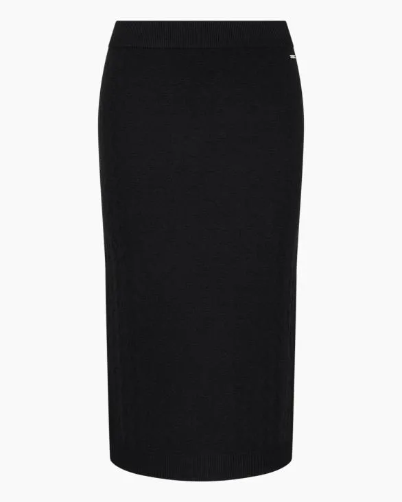 Pencil Skirt With Allover Logo Black Women Armani Matching Sets