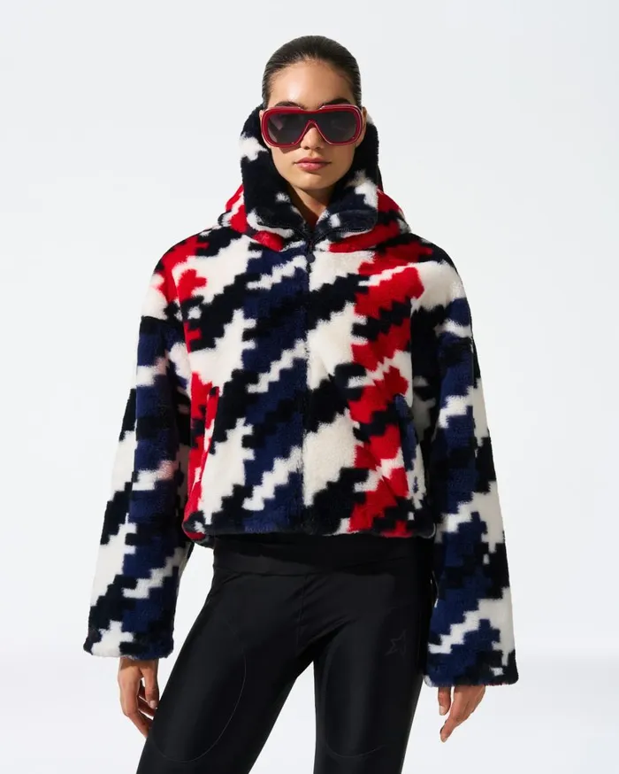Perfect Moment Jackets Houndstooth Noelle Faux Fur Jacket Houndstooth 8211 Women