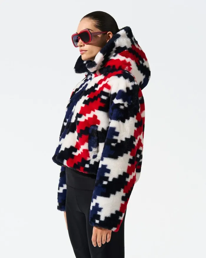 Perfect Moment Jackets Houndstooth Noelle Faux Fur Jacket Houndstooth 8211 Women