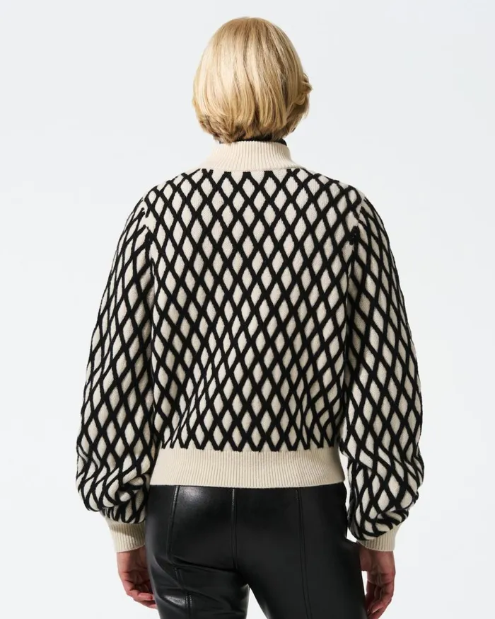 Perfect Moment Tops Carving Merino Wool Sweater White and Black 8211 Women