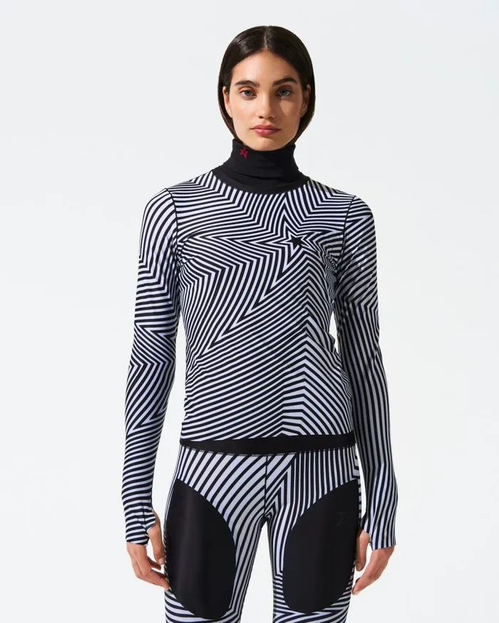 Perfect Moment Tops Warped Star Compression Base Layer Top Warped Star Print 8211 Women