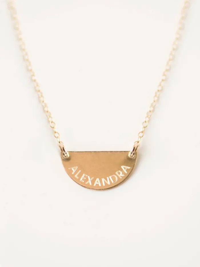Personalized Jewelry Half Moon Necklace 14k Goldfilled 8211 Able Women