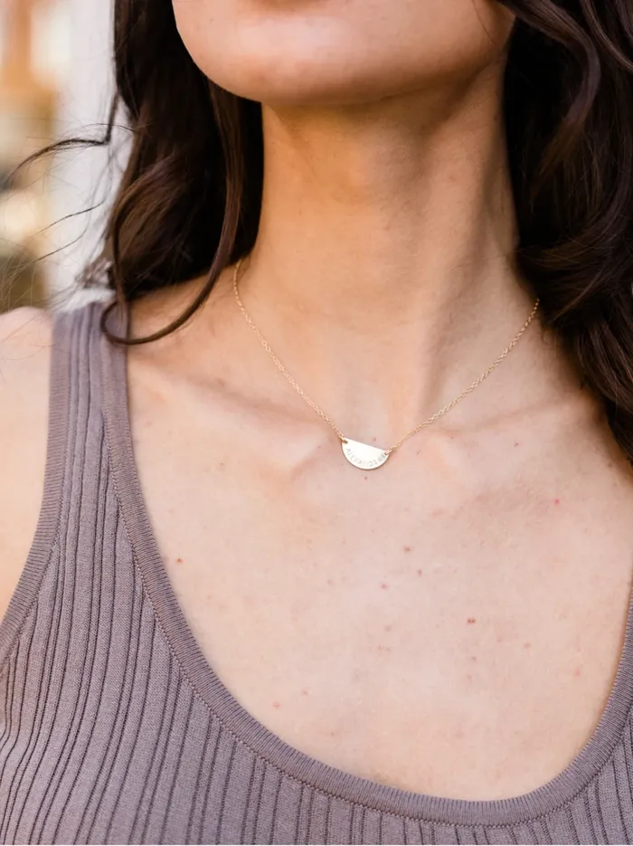 Personalized Jewelry Half Moon Necklace 14k Goldfilled 8211 Able Women