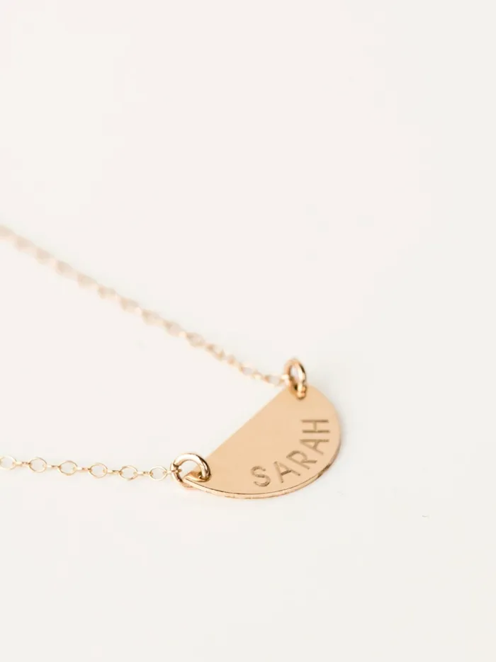 Personalized Jewelry Half Moon Necklace 14k Goldfilled 8211 Able Women