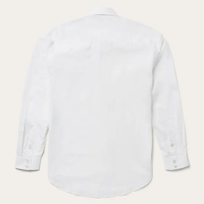 Pin Point Oxford Shirt White Men Stetson Classic Cut
