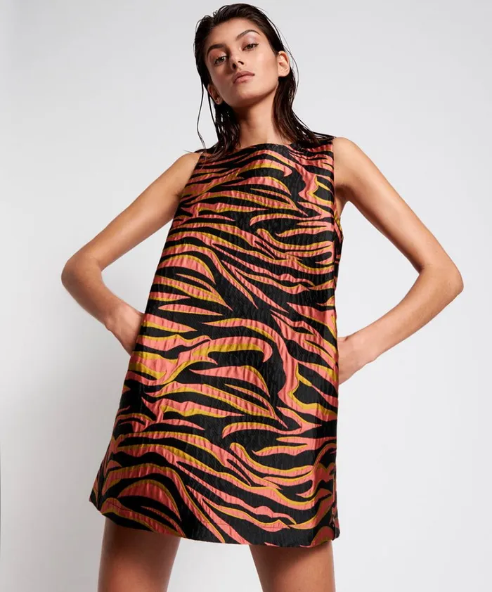 PINK ZEBRA SHIFT DRESS Women One Teaspoon Mini Dresses