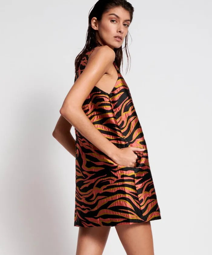 PINK ZEBRA SHIFT DRESS Women One Teaspoon Mini Dresses PINK ZEBRA SHIFT DRESS Women One Teaspoon Mini Dresses