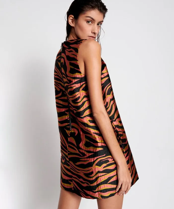 PINK ZEBRA SHIFT DRESS Women One Teaspoon Mini Dresses PINK ZEBRA SHIFT DRESS Women One Teaspoon Mini Dresses
