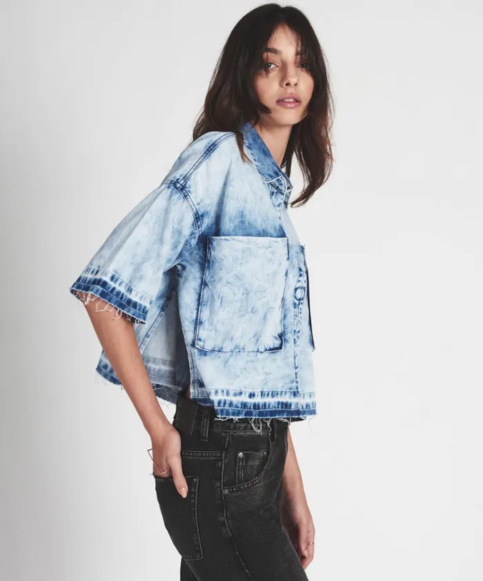 PIONEER DENIM SHIRT Women One Teaspoon Denim Tops PIONEER DENIM SHIRT Women One Teaspoon Denim Tops
