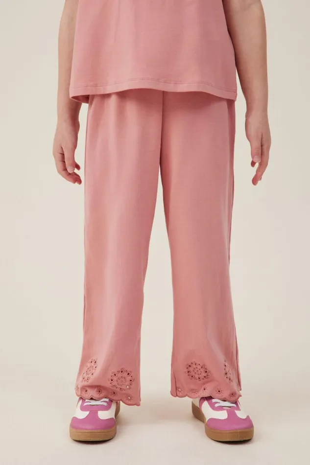 Piper Broderie Pant Clay Pigeon Girls Cotton On Leggings Pants and Jeans