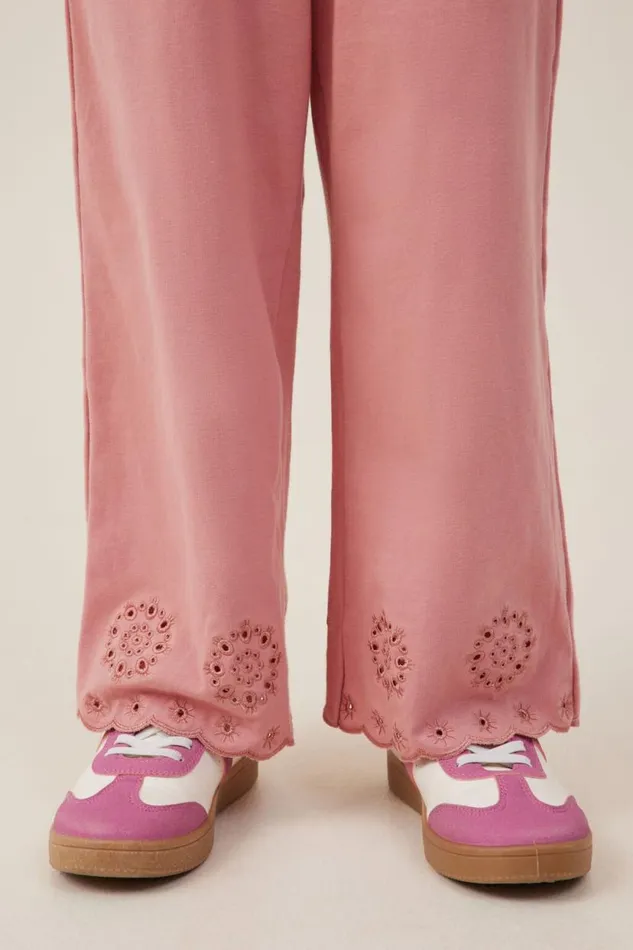 Piper Broderie Pant Clay Pigeon Girls Cotton On Leggings Pants and Jeans