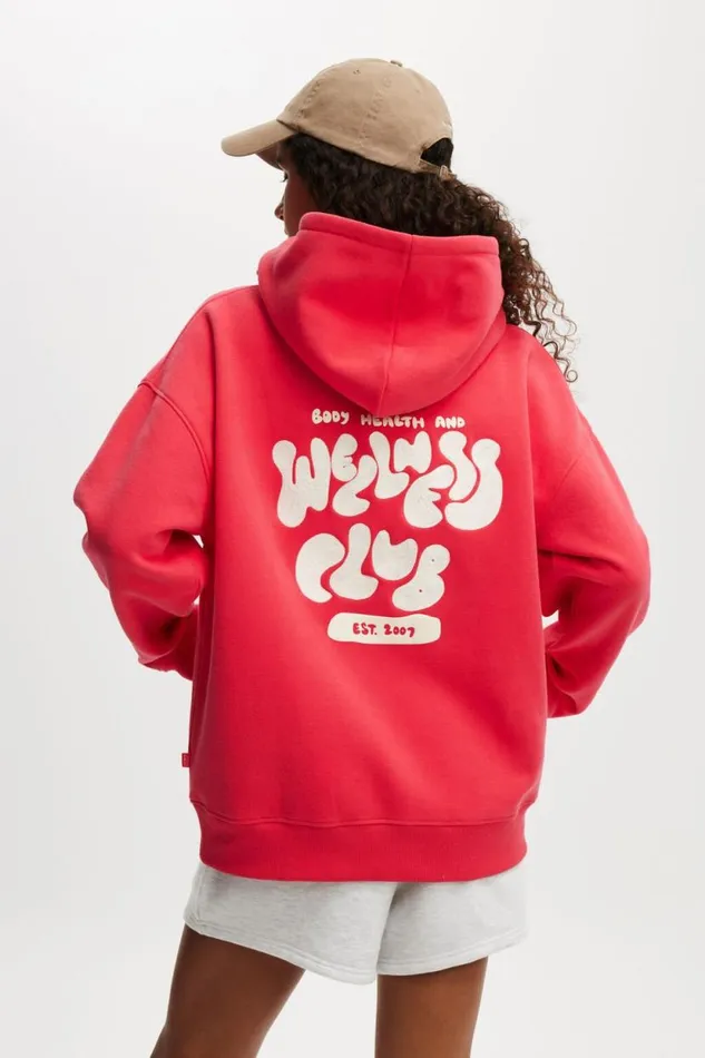 Plush Premium Graphic Hoodie Frenchie Redbhwc Wellness Club Women Cotton On Sweats and Hoodies