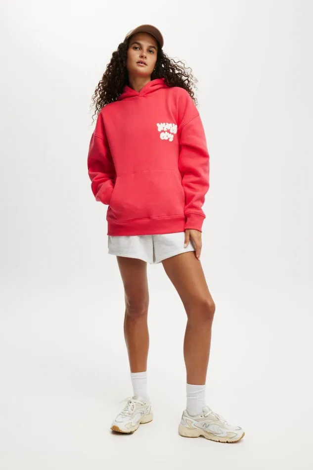Plush Premium Graphic Hoodie Frenchie Redbhwc Wellness Club Women Cotton On Sweats and Hoodies