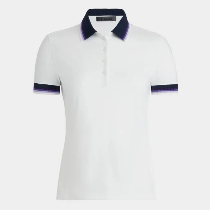 Polos and Shirts Women GFORE CONTRAST SILKY TECH NYLON POLO Snow