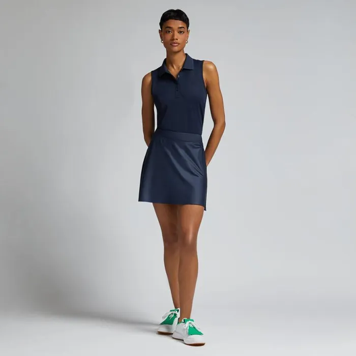 Polos and Shirts Women GFORE PLEATED COLLAR TECH PIQU SLEEVELESS POLO Twilight Polos and Shirts Women GFORE PLEATED COLLAR TECH PIQU SLEEVELESS POLO Twilight