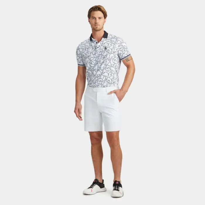 Polos Men GFORE STAR DUST TECH JERSEY MODERN SPREAD COLLAR BANDED SLEEVE POLO Snow Polos Men GFORE STAR DUST TECH JERSEY MODERN SPREAD COLLAR BANDED SLEEVE POLO Snow