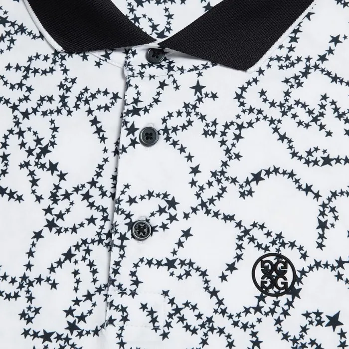 Polos Men GFORE STAR DUST TECH JERSEY MODERN SPREAD COLLAR BANDED SLEEVE POLO Snow Polos Men GFORE STAR DUST TECH JERSEY MODERN SPREAD COLLAR BANDED SLEEVE POLO Snow