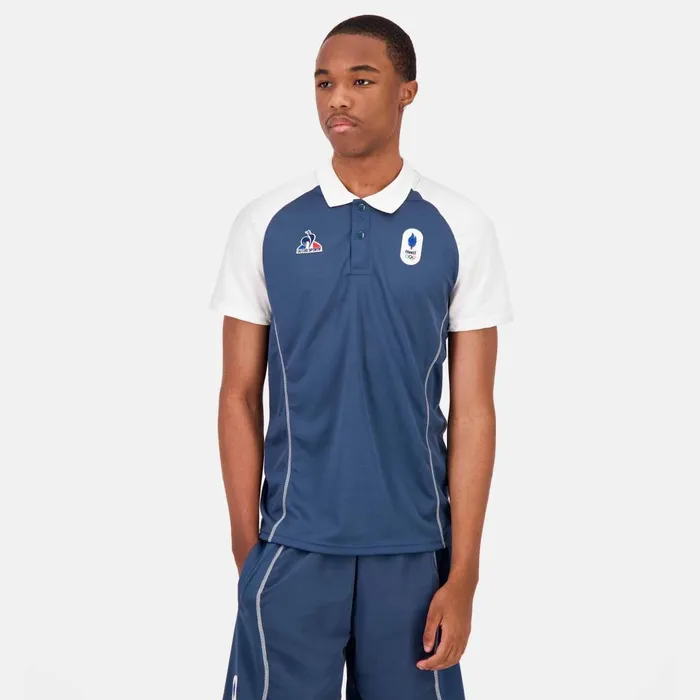Polos Shirts Men Le Coq Sportif France039s Olympic Team Polo Shirt Insignia Bluemarshmallow Polos Shirts Men Le Coq Sportif France039s Olympic Team Polo Shirt Insignia Bluemarshmallow