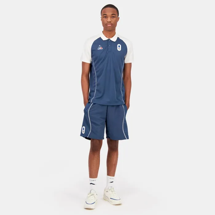 Polos Shirts Men Le Coq Sportif France039s Olympic Team Polo Shirt Insignia Bluemarshmallow