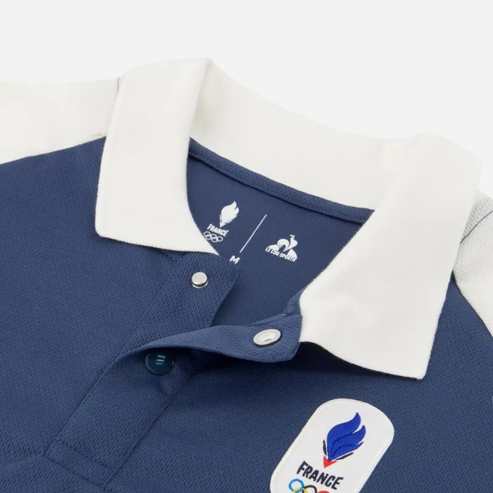 Polos Shirts Men Le Coq Sportif France039s Olympic Team Polo Shirt Insignia Bluemarshmallow