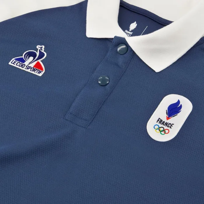 Polos Shirts Men Le Coq Sportif France039s Olympic Team Polo Shirt Insignia Bluemarshmallow