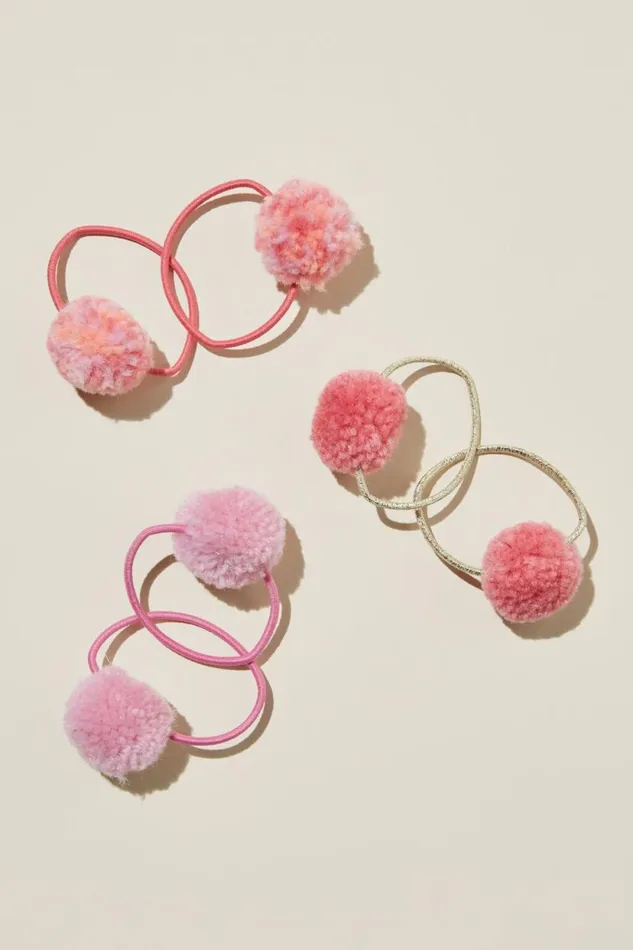 Pom Pom Hairties Confettiblushorange Coral Girls Cotton On Hair Accessories Pom Pom Hairties Confettiblushorange Coral Girls Cotton On Hair Accessories