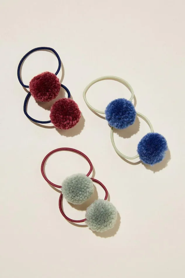 Pom Pom Hairties Petty Bluedeep Sagevintage Berry Girls Cotton On Hair Accessories Pom Pom Hairties Petty Bluedeep Sagevintage Berry Girls Cotton On Hair Accessories