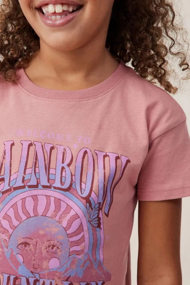 Poppy Short Sleeve Print Tee Clay Pigeonrainbow Mountain Girls Cotton On Tops and TShirts Poppy Short Sleeve Print Tee Clay Pigeonrainbow Mountain Girls Cotton On Tops and TShirts