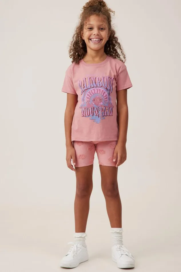 Poppy Short Sleeve Print Tee Clay Pigeonrainbow Mountain Girls Cotton On Tops and TShirts Poppy Short Sleeve Print Tee Clay Pigeonrainbow Mountain Girls Cotton On Tops and TShirts
