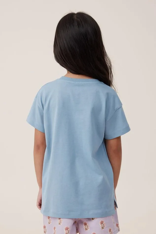 Poppy Short Sleeve Print Tee Dusty Bluewonderlust Girls Cotton On Tops and TShirts Poppy Short Sleeve Print Tee Dusty Bluewonderlust Girls Cotton On Tops and TShirts