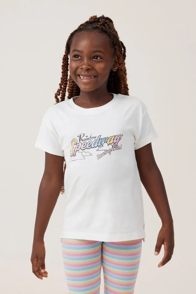 Poppy Short Sleeve Print Tee Vanillarainbow Speedway Girls Cotton On Tops and TShirts