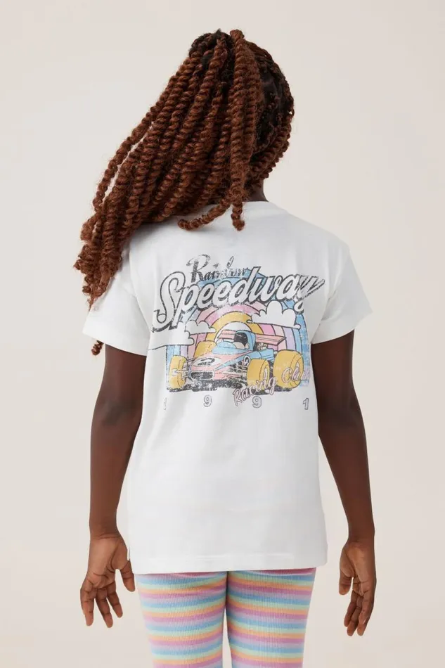 Poppy Short Sleeve Print Tee Vanillarainbow Speedway Girls Cotton On Tops and TShirts Poppy Short Sleeve Print Tee Vanillarainbow Speedway Girls Cotton On Tops and TShirts