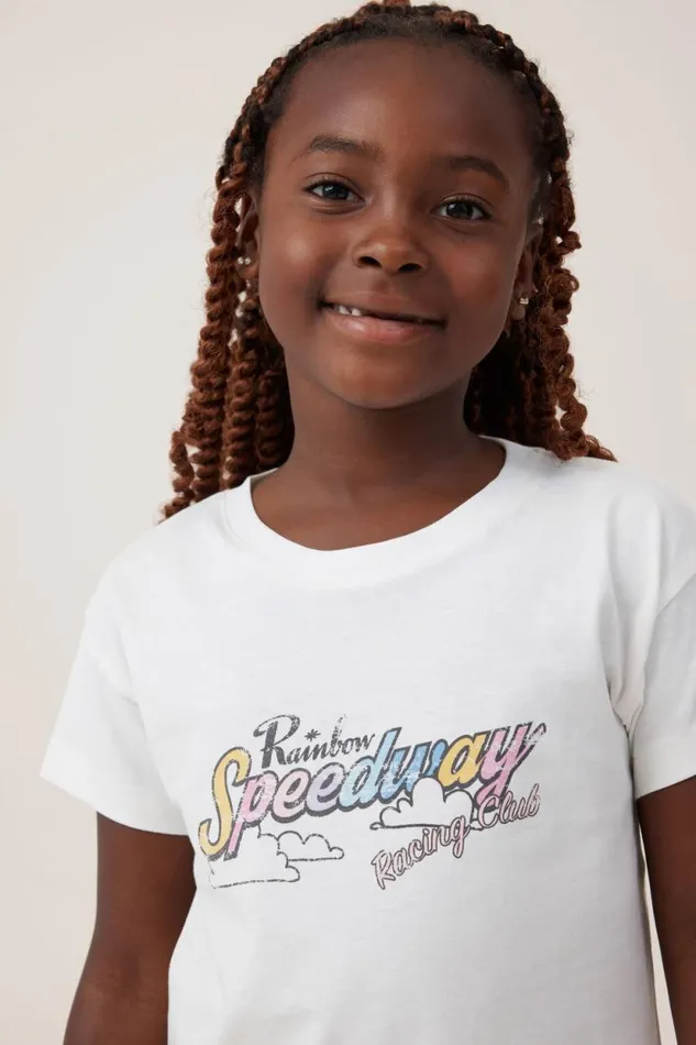 Poppy Short Sleeve Print Tee Vanillarainbow Speedway Girls Cotton On Tops and TShirts Poppy Short Sleeve Print Tee Vanillarainbow Speedway Girls Cotton On Tops and TShirts