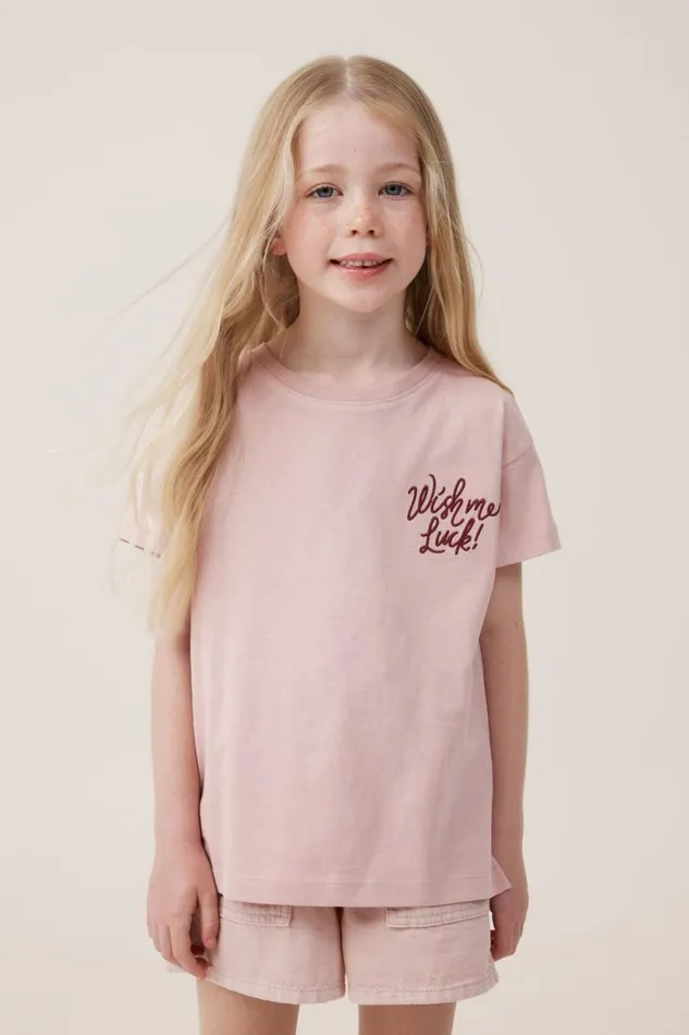 Poppy Short Sleeve Print Tee Zephyrwish Me Luck Girls Cotton On Tops and TShirts