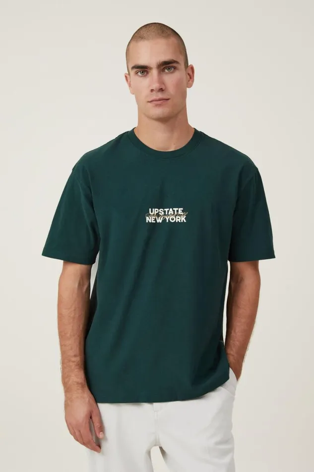 Premium Loose Fit Art TShirt Pine Needle Greenupstate New York Script Men Cotton On Tees and Tanks Premium Loose Fit Art TShirt Pine Needle Greenupstate New York Script Men Cotton On Tees and Tanks