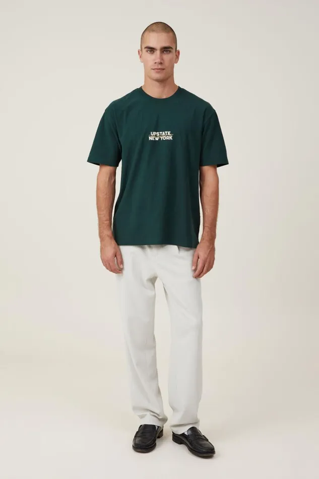 Premium Loose Fit Art TShirt Pine Needle Greenupstate New York Script Men Cotton On Tees and Tanks Premium Loose Fit Art TShirt Pine Needle Greenupstate New York Script Men Cotton On Tees and Tanks