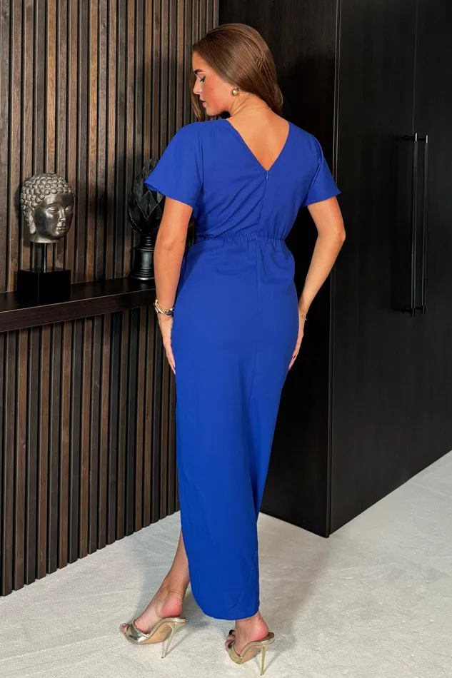 Preslee Wrap Over Maxi Dress In Royal Blue Women Girl In Mind Maxi Dresses