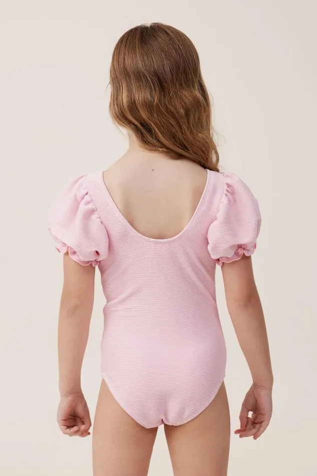 Puff Sleeve One Piece Cali Pinksparkle Girls Cotton On Swimwear Puff Sleeve One Piece Cali Pinksparkle Girls Cotton On Swimwear
