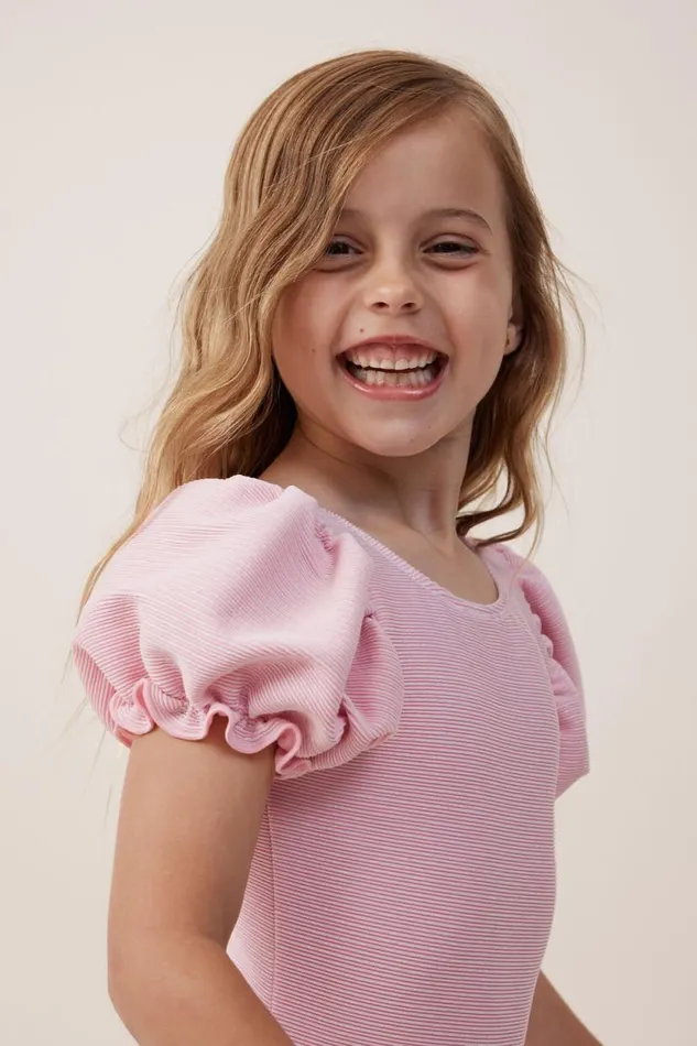 Puff Sleeve One Piece Cali Pinksparkle Girls Cotton On Swimwear Puff Sleeve One Piece Cali Pinksparkle Girls Cotton On Swimwear