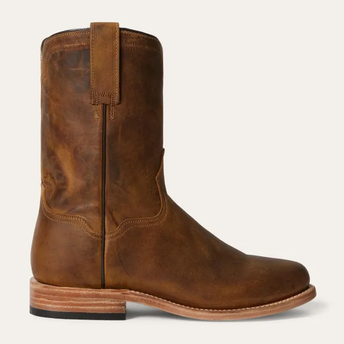 Puncher Boots Oily Brown Men Stetson Ropers