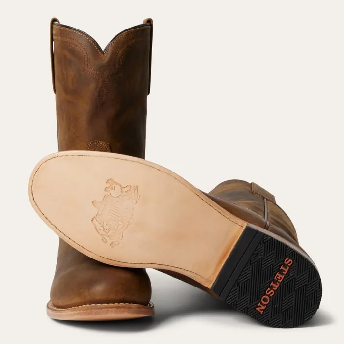 Puncher Boots Oily Brown Men Stetson Ropers