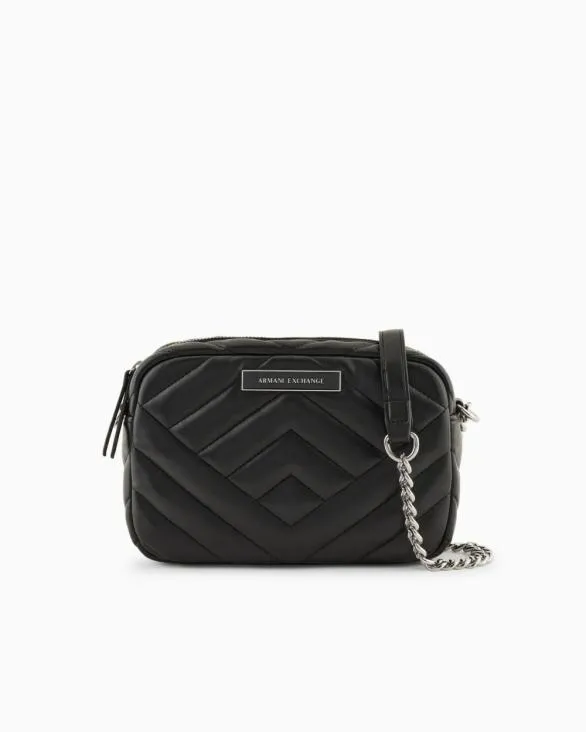 Quilted Shoulder Bag With Chain Strap Black Women Armani Crossbody Bags