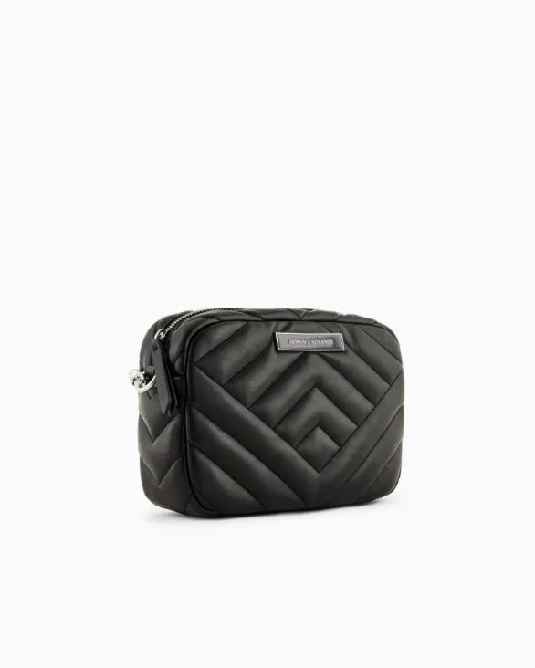 Quilted Shoulder Bag With Chain Strap Black Women Armani Crossbody Bags Quilted Shoulder Bag With Chain Strap Black Women Armani Crossbody Bags