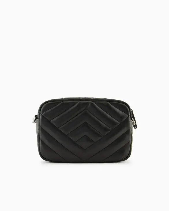 Quilted Shoulder Bag With Chain Strap Black Women Armani Crossbody Bags Quilted Shoulder Bag With Chain Strap Black Women Armani Crossbody Bags