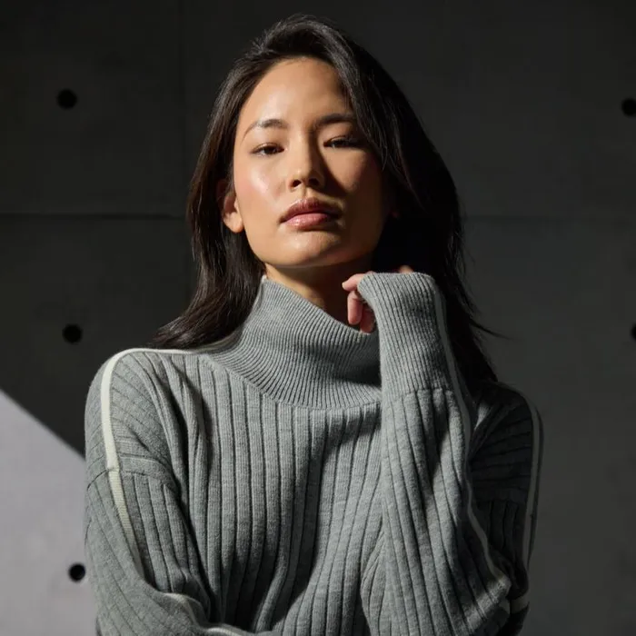 Ready To Wear Women GFORE RIBBED MERINO WOOL BLEND FUNNEL NECK SWEATER Heather Grey Ready To Wear Women GFORE RIBBED MERINO WOOL BLEND FUNNEL NECK SWEATER Heather Grey