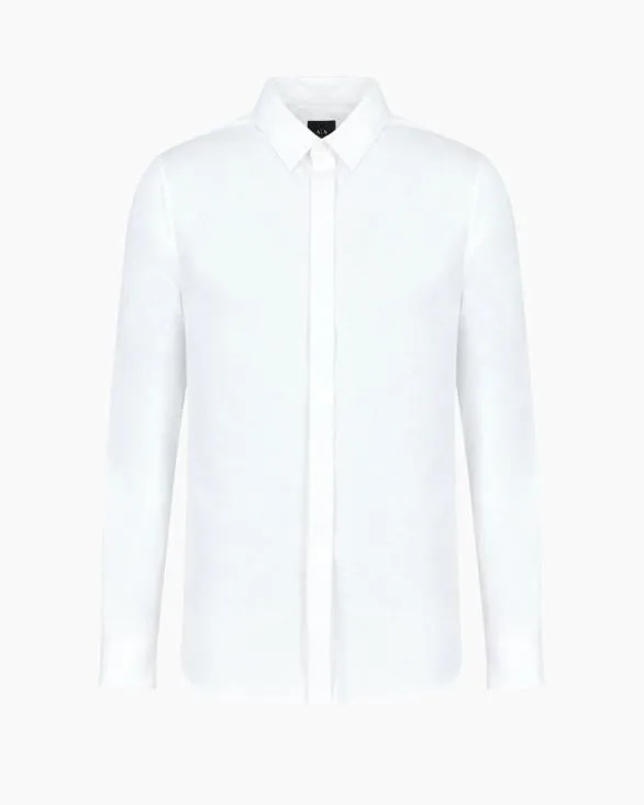 Regular Fit Cotton Shirt White Men Armani Shirts